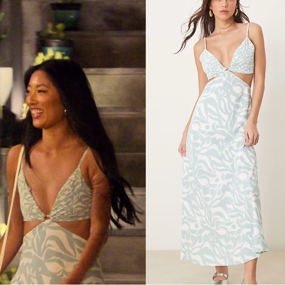 Abercrombie & Fitch Dresses & Skirts - NWT ABERCROMBIE & FITCH cut out waist maxi slip dress in green floral print XS